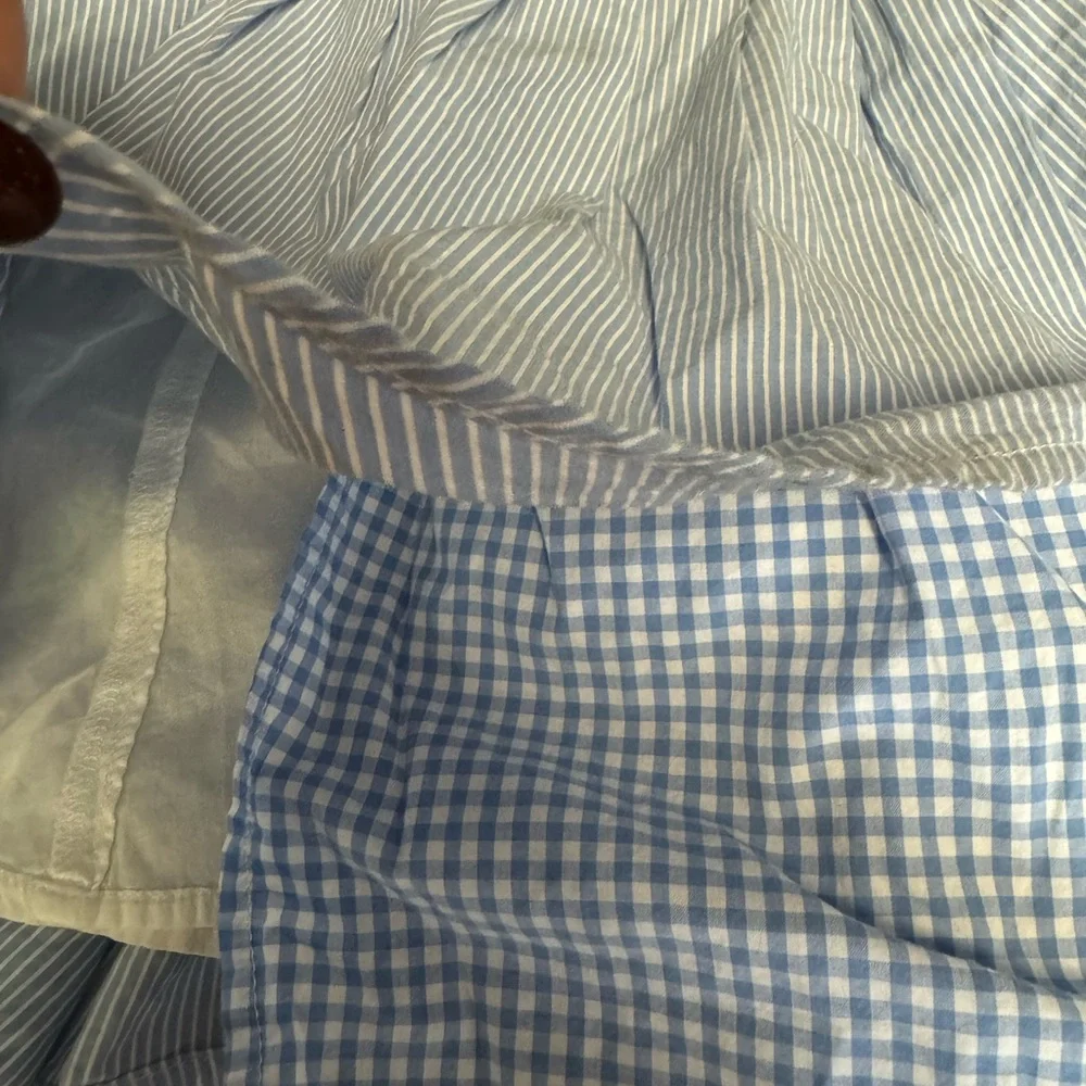 American Eagle NWT XS (S good) light blue white wrap lined  country mini skirt - Picture 5 of 6